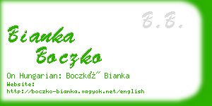 bianka boczko business card