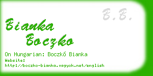 bianka boczko business card